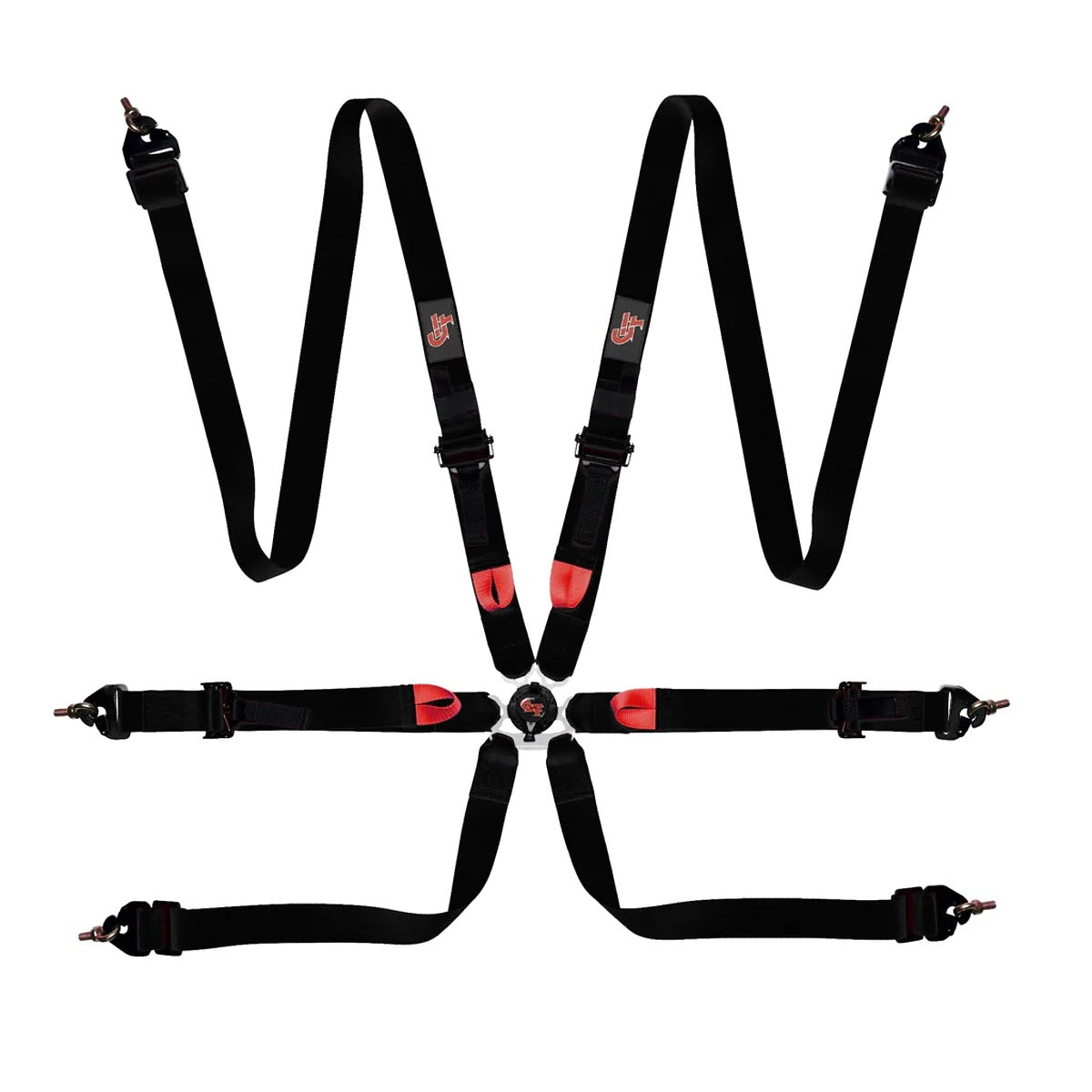 Harness 6-pt Black 2in Indivd. Shlder P/U Lap  -  7624BK