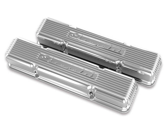 SBC Valve Covers Finned Vintage Series Polished  -  241-107