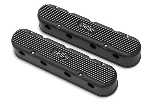 2-Piece Cast Alm GM LS Valve Cover Set - Black  -  241-172