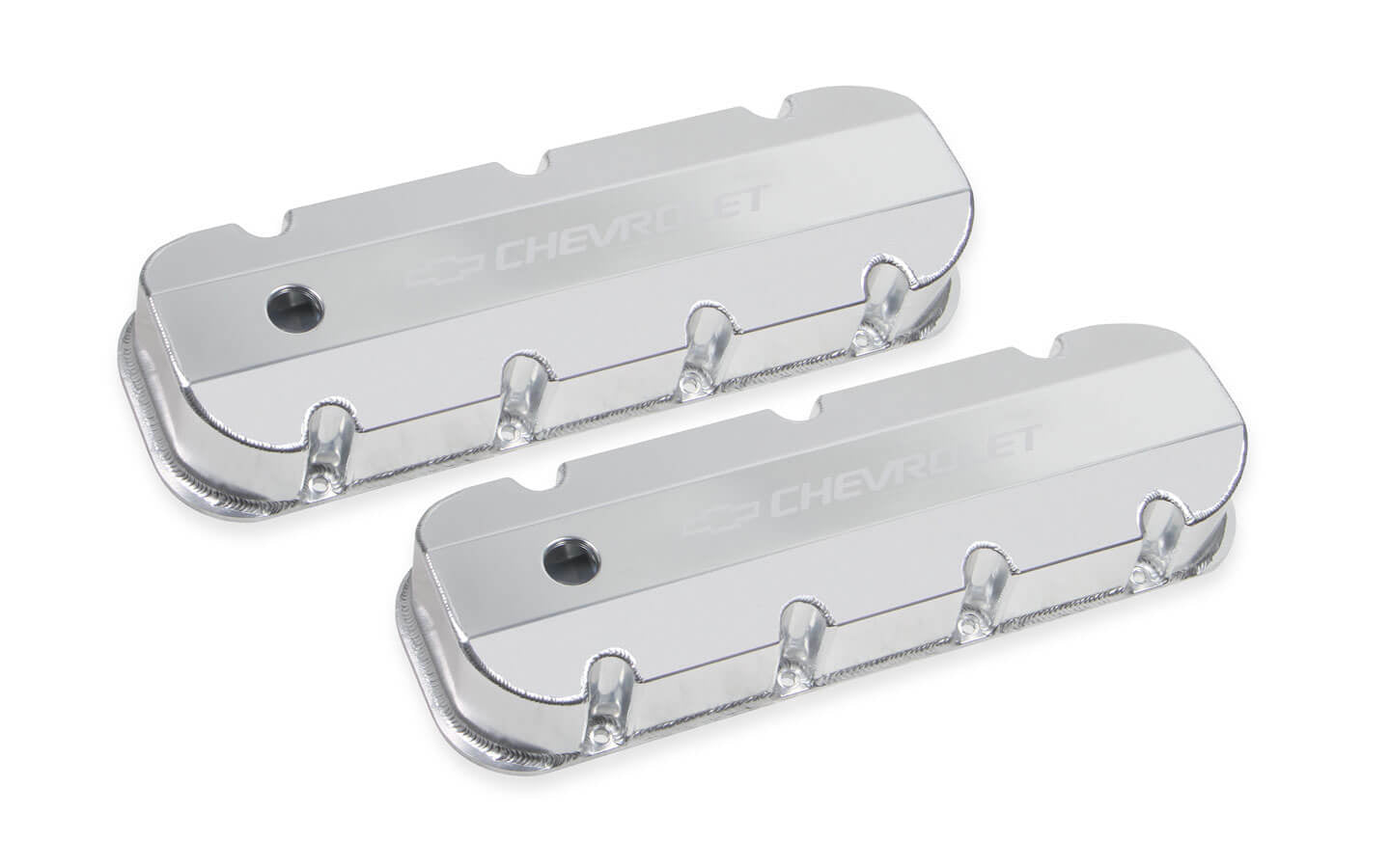 BBC Billet Rail Fab. Alm Valve Covers w/.125 Hole  -  241-280