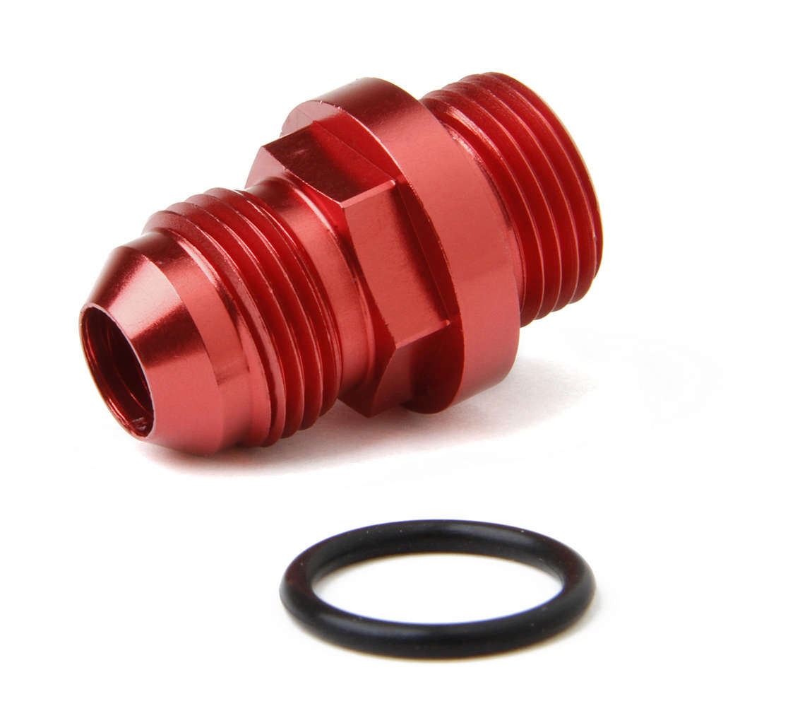 Fuel Inlet Fitting Short 8an to 8 ORB Red  -  26-143-2