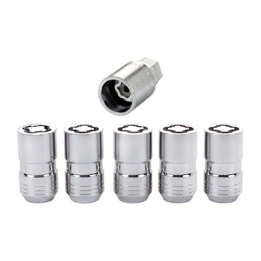 Wheel Locks 5Pcs. 18- Jeep JL 14mm x1.5 Chrome  -  24515