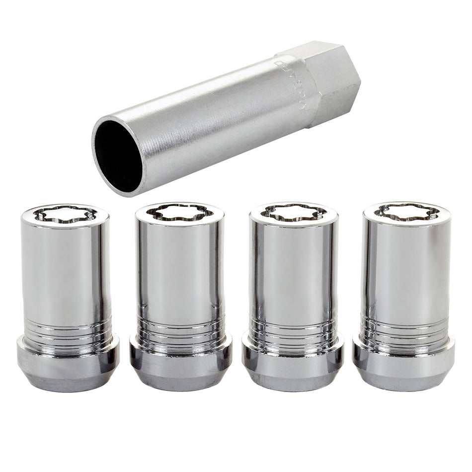 Wheel Locks 14mm x 1.5 Cone Seat 4 Pack Chrome  -  25115