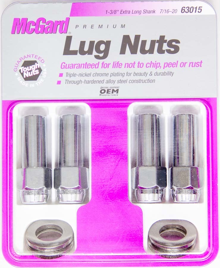 LUG NUT 7/16 X-LONG MAG (4)  -  63015