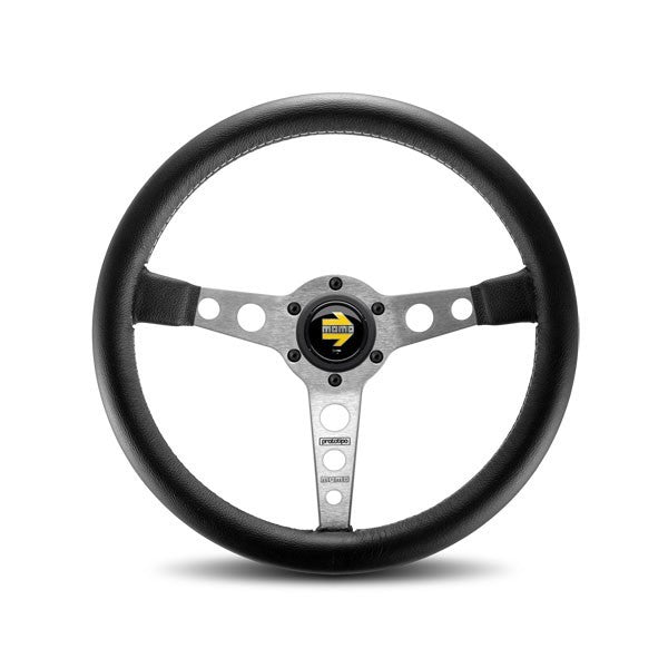 Prototipo Steering Wheel Leather Silver Spoke  -  PRO35BK0S