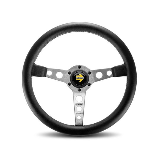 Prototipo Steering Wheel Leather Silver Spoke  -  PRO35BK0S