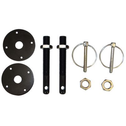 Hood Pin Kit 2pk Alm. 1/2in  - Black  -  39005