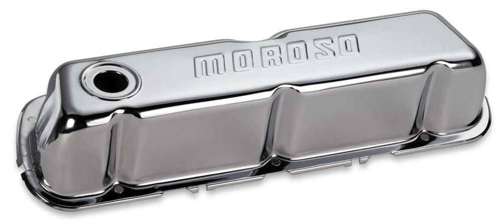 Chrome B/E Valve Covers SBF Tall w/Baffle  -  68201