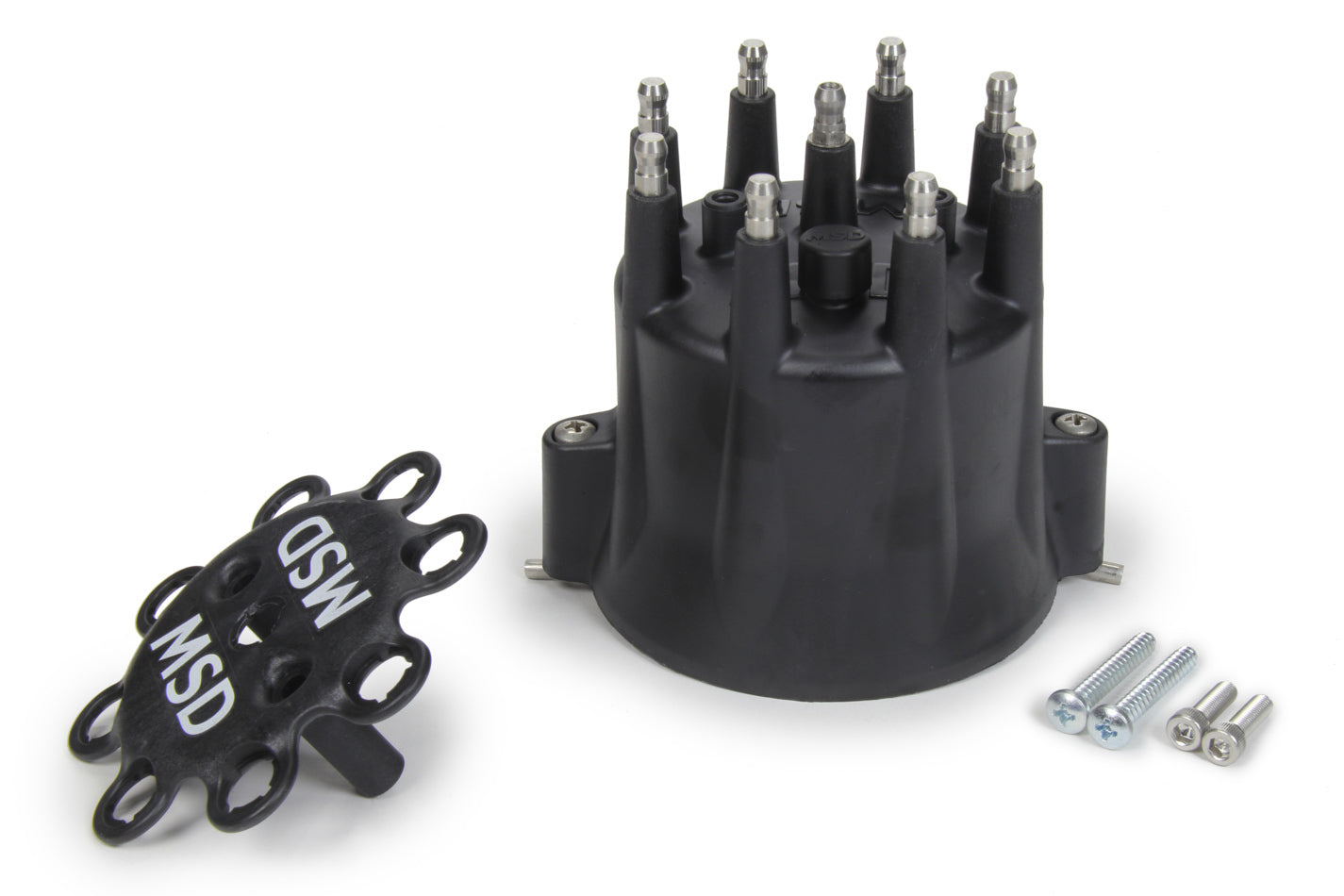 Distributor Cap & Ret- Chevy V8 HEI- Black  -  84333