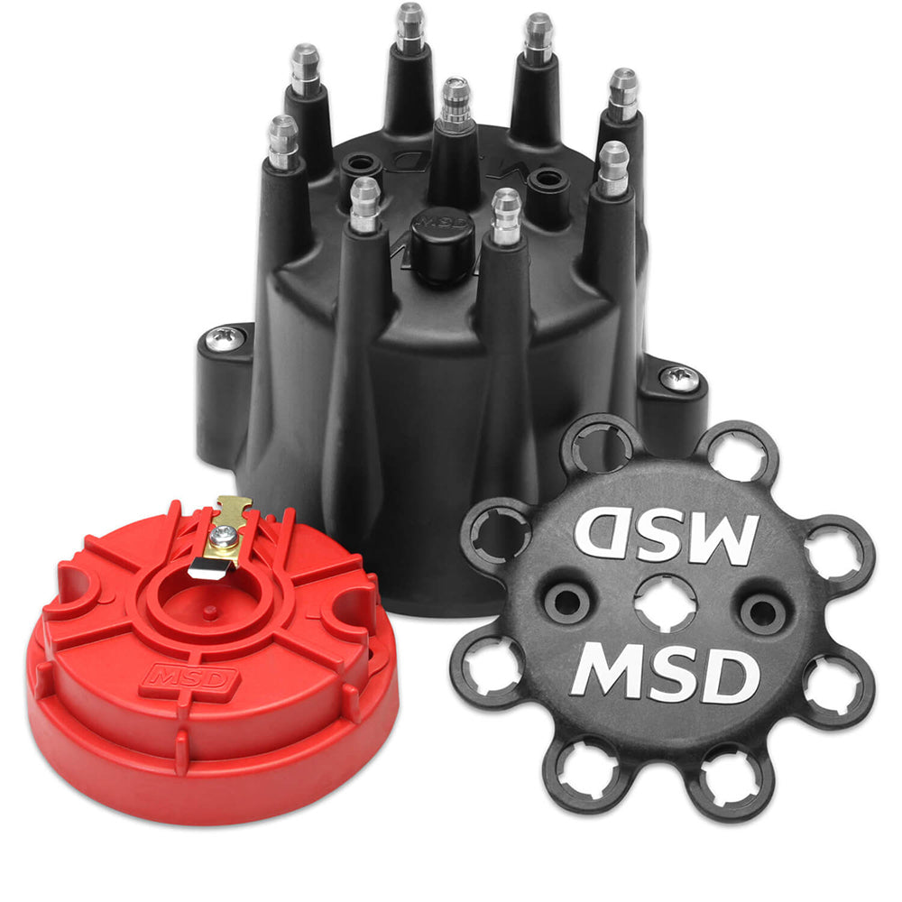 Distributor Cap & Rotor Kit Chevy V8 HEI Black  -  84336