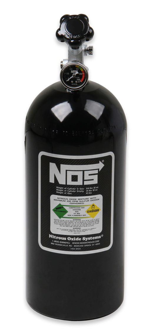 NOS Bottle 10lb w/Super Hi-Flo Valve -  Black  -  14745BNOS