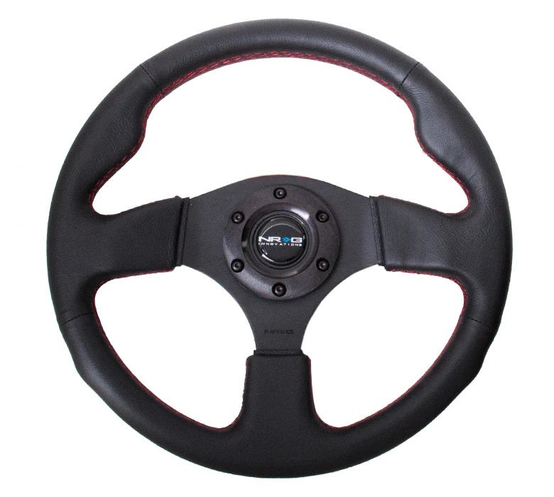 Steering Wheel 320mm Flt Bottom Black Leather  -  RST-012R-RS