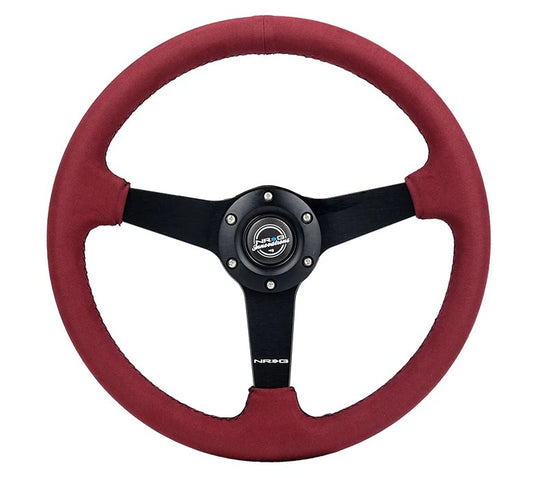 Steering Wheel 350mm 1.5 in Dish Burgundy Alcanta  -  RST-037MB-BUA