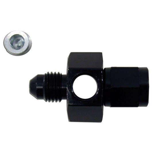 6an Swivel Gauge Adapter Fitting - Black  -  15502