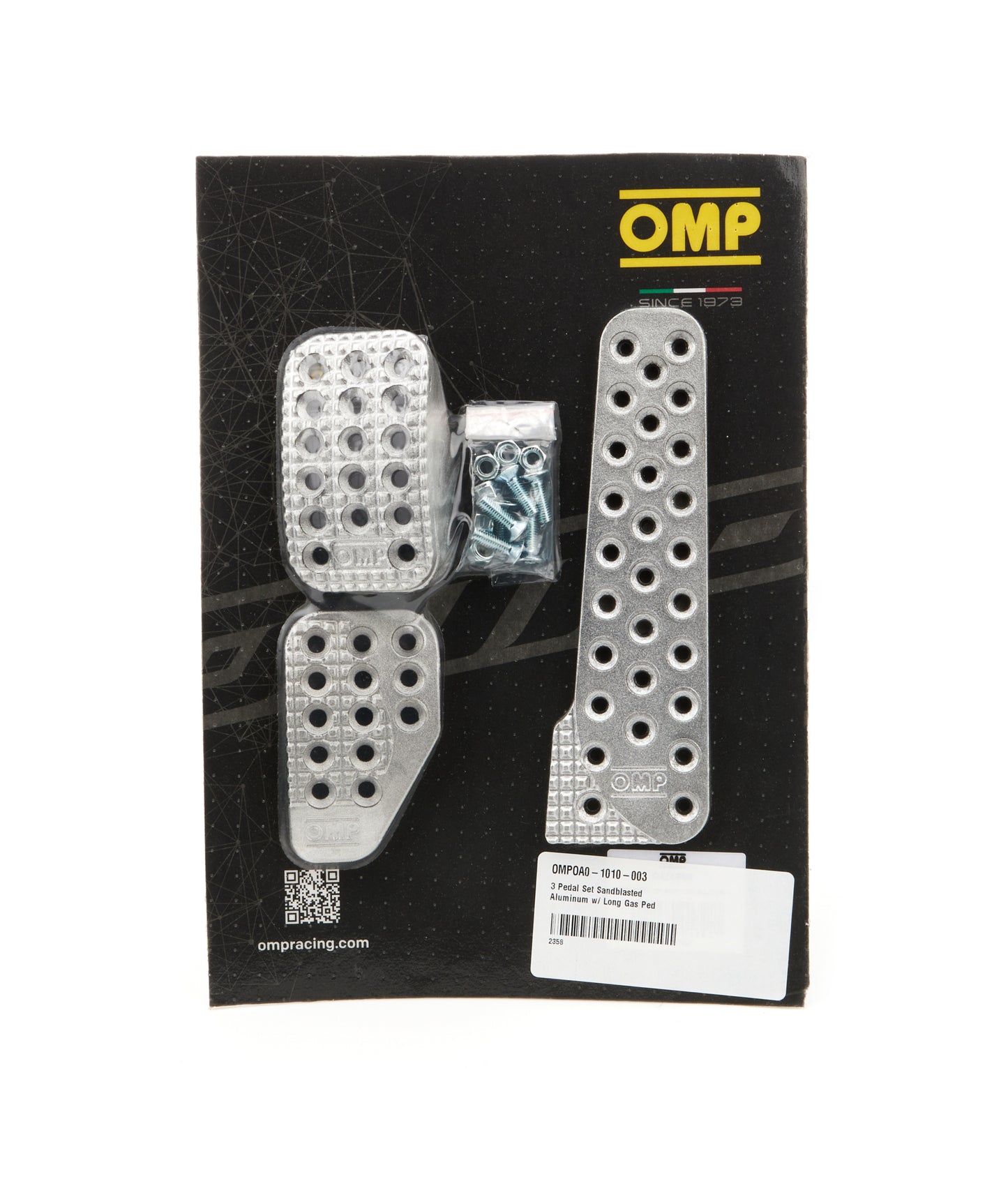 3 Pedal Set Sandblasted Aluminum w/ Long Gas Ped  -  OA0-1010-003