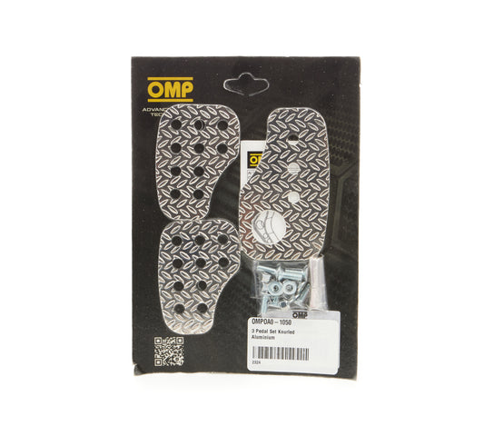 3 Pedal Set Knurled Aluminium  -  OA0-1050