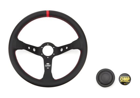 Corsica Steering Wheel Black and Red Leather  -  OD0-1956-073