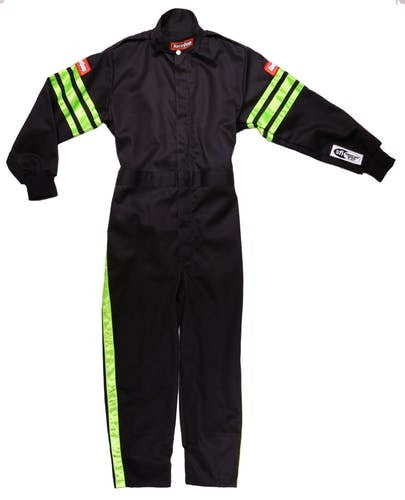 Black Suit Single Layer Kids XX-Small Green Trim  -  1950790RQP