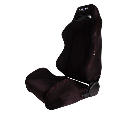 Seat Type-R  Reclinable Black Suede w/Red Stich  -  RSC-220L/R