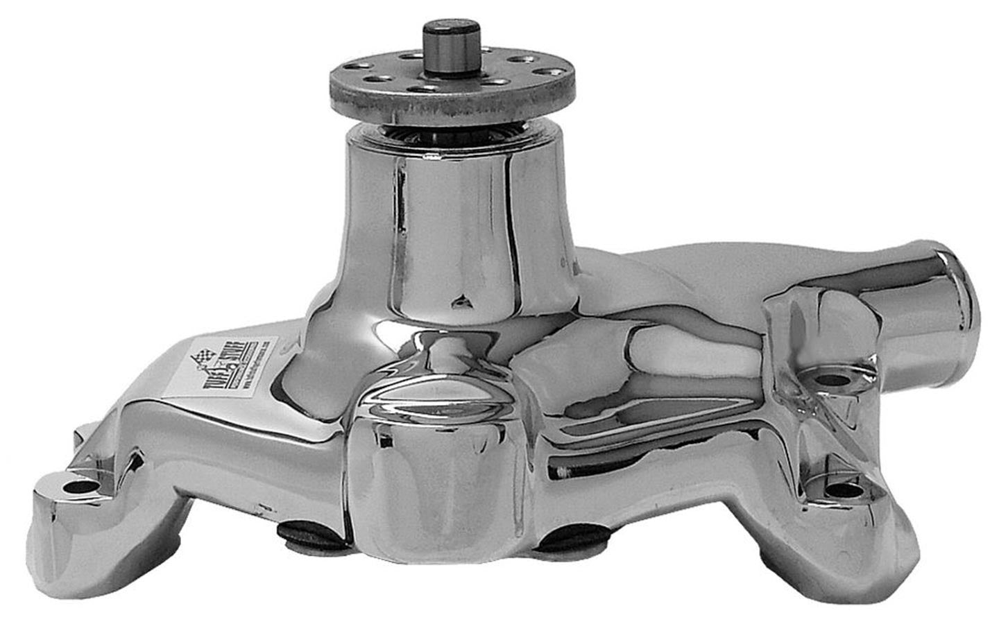 SBC Alum. Short Water Pump Chrome 5/8in Shaft  -  1394NA