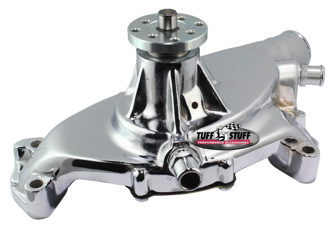 BBC Short Water Pump Aluminum Smooth Chrome  -  1496NA