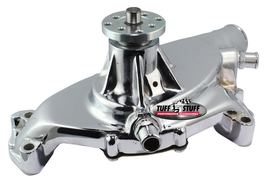 BBC Short Water Pump Aluminum Smooth Chrome  -  1496NA