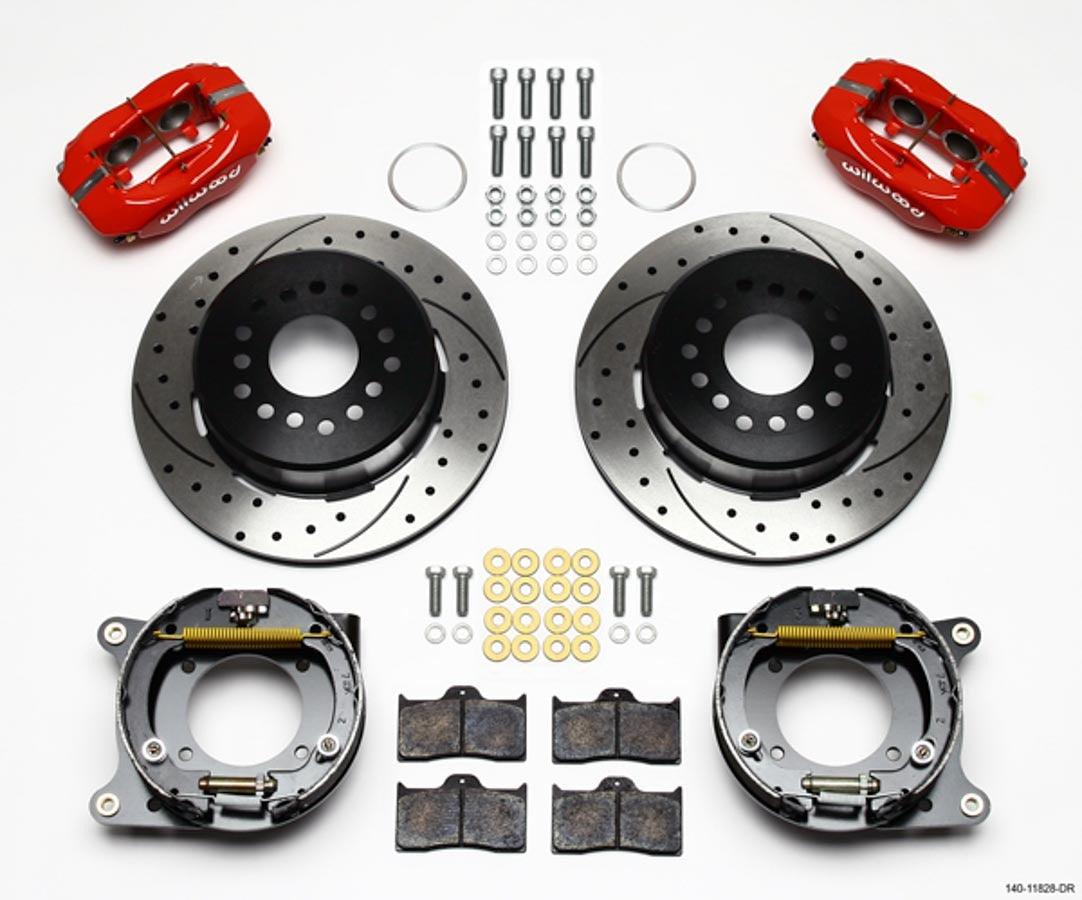 Rear Brake Kit 57-62 Corvette Red Caliper  -  140-11828-DR