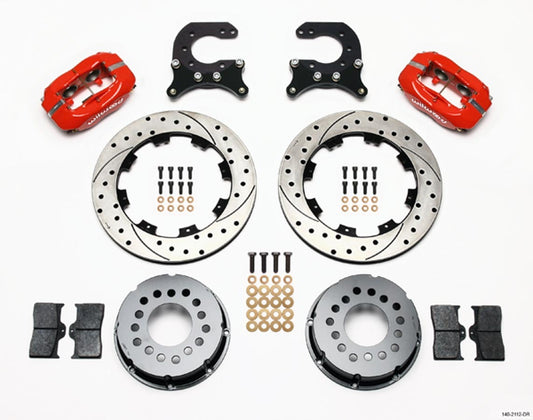 Brake Kit Rear Chevy 12- Bolt Billet Caliper Red  -  140-2112-DR
